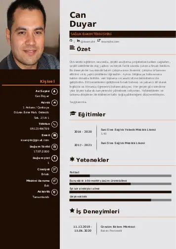 Hasta Bakıcı Cv Örnekleri cv indir